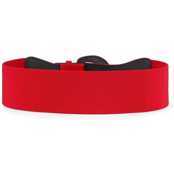 Women Wide Elastic Belt Vintage Chunky Buckle Retro Dress Accessory main image 5
